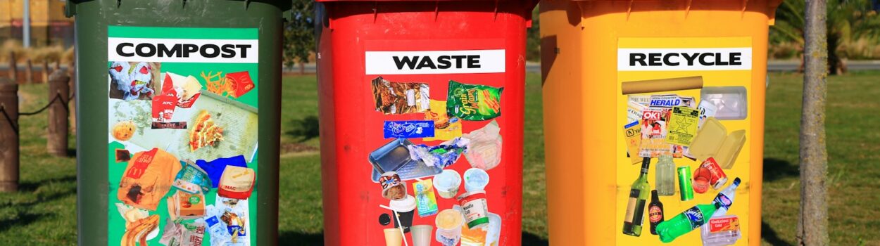poubelles rouges, jaunes et vertes